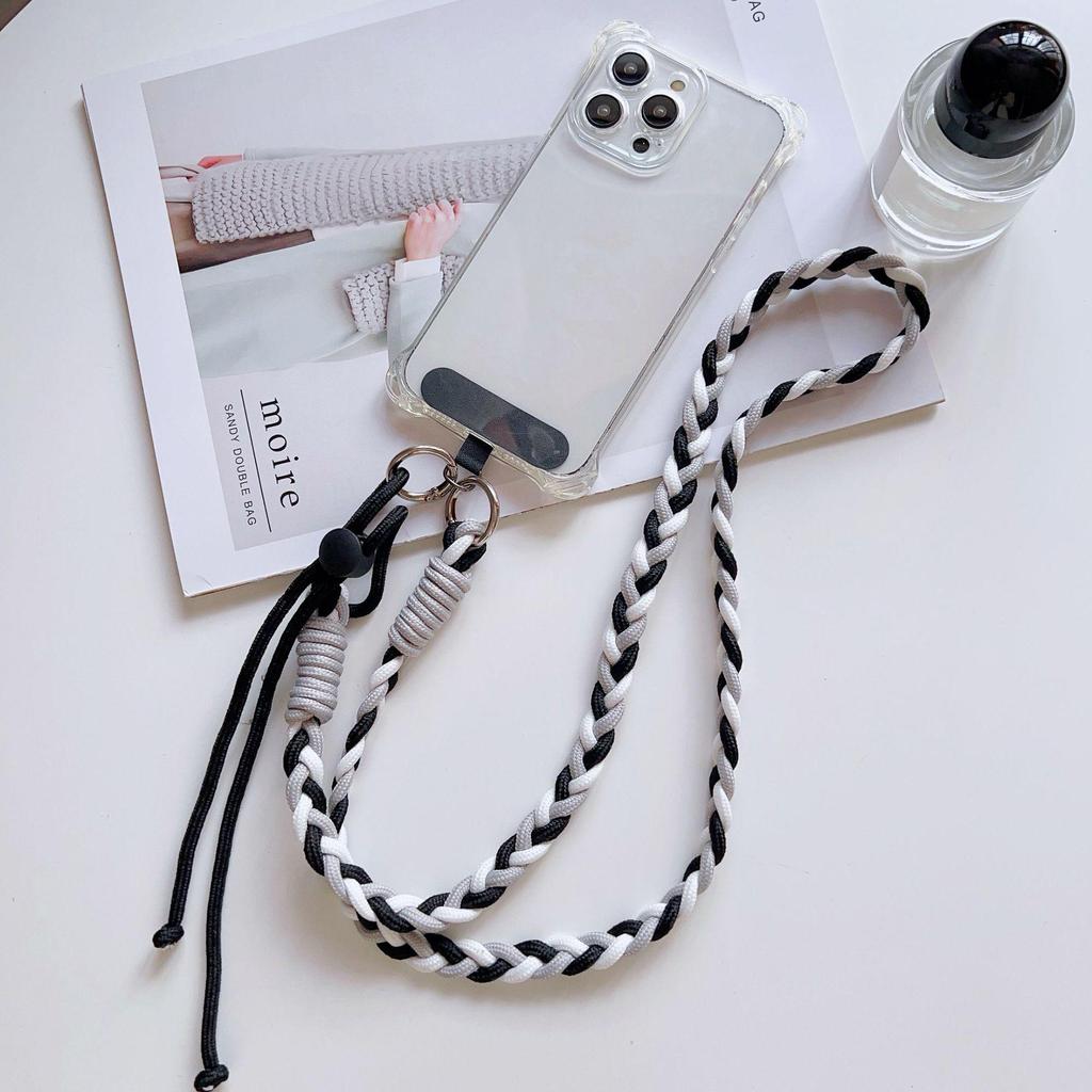 Регулируемый разноцветный плетеный ремешок-кроссбоди с узлом для телефона или бутылки с водой