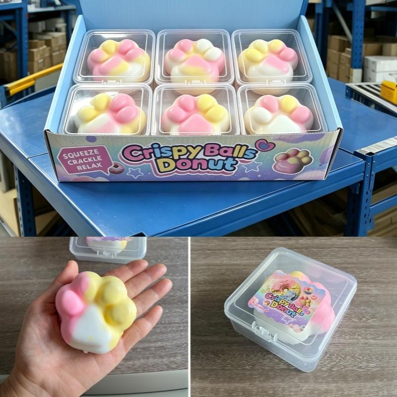 Шоколадная Восковая Пончик Хрустящий Сжимаемый Игрушка Ручной Работы Хрустящий Звук Сенсорная Игрушка для Детей Домашняя Игра Снятие Стресса