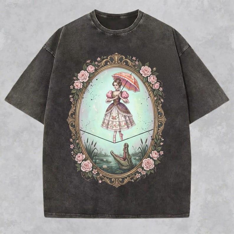 Vintage Haunted Mansion Tightrope Girl Shirt, Flower Tightrope Walker T-shirt,