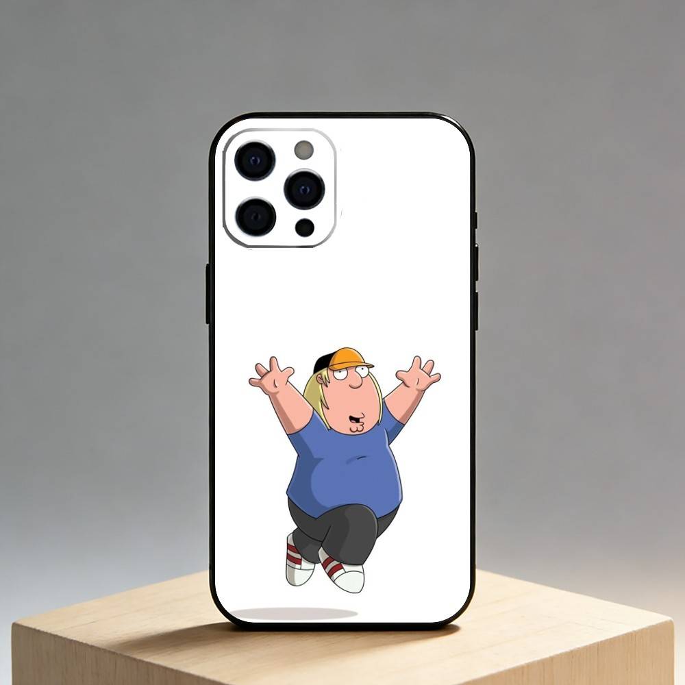 F-Family G-Guy Phone Case For iPhone17,16,15,14,13,12 Plus,Max Soft Silicone Black Cover