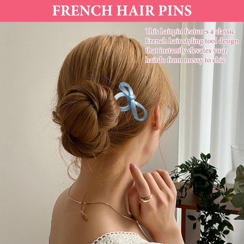 Acrylic Bow Hair Pin Candy Color Wavy Hairpins New French Hair Pin Hairpin Accessories