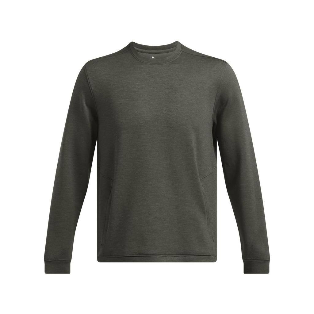 Under Armour Мужской свитшот UA Meridian с круглым вырезом, однотонный, повседневный, с длинным рукавом, цвет океанско-зеленый, 1379667-390