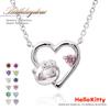 Ожерелье с камнем-талисманом Hello Kitty Лицензированные украшения СЕРЕБРО925 Аксессуар Китти-чан Бесплатная доставка Подарок на день рождения Натуральный камень Sanrio Взрослый Январь Май
