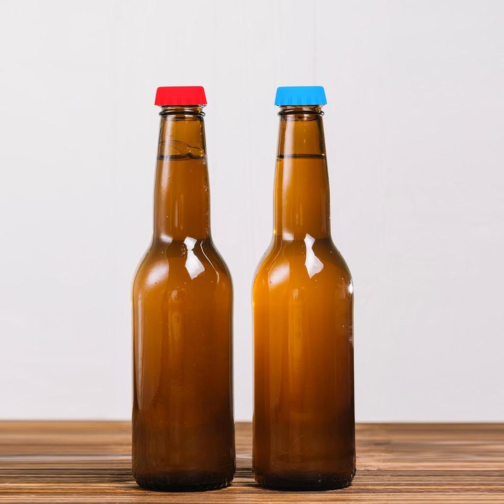 18 Reusable Silicone Beer Bottle Caps, Multi-Color Glass Bottle Stoppers for Home Beverages