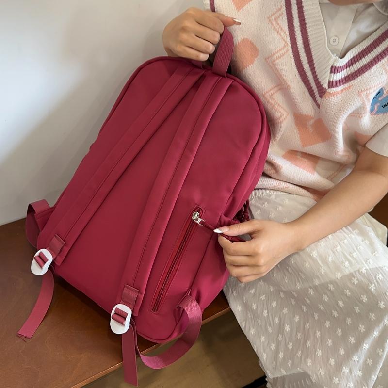 Студенческий однотонный школьный женский рюкзак в студенческом стиле с буквенным принтом, рюкзак большой емкости