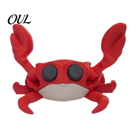 Cartoon Crab Desk Accessory 3D Printing Business Card Holder, Cute Shape, Stable Unique Desktop Decor Non-Tip Organizer, for Office Home Storage