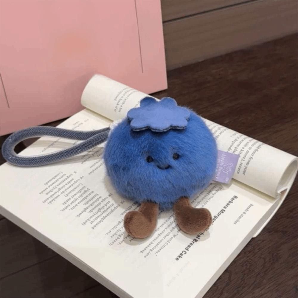 Simulation Blueberry Blueberry Plush Keychain Soft Blueberry Plush Bag Charm Bag Decor