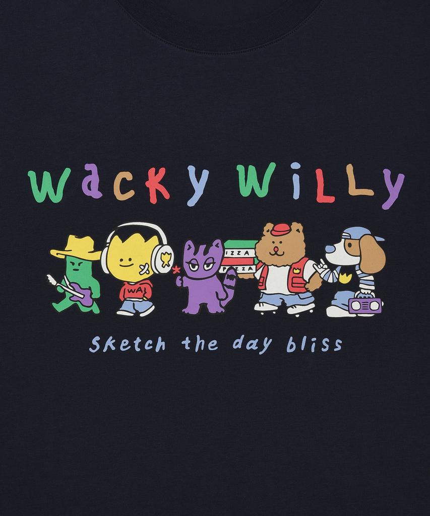 WACKY WILLY Kiki Friends Графическая футболка с коротким рукавом Темно-синяя
