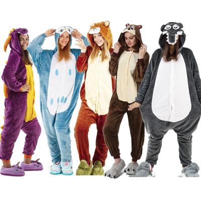 Мужчины Женщины Кигуруми Onesie Пижамы Унисекс Животное Косплей Олень Сова Волк Единорог Акула Костюм Пижамы Комбинезон Для Хэллоуина Вечеринка С обувью