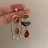 Elegant Asymmetric Earrings Zircon Vintage Earrings Gift Drop Dangle Earrings  Women