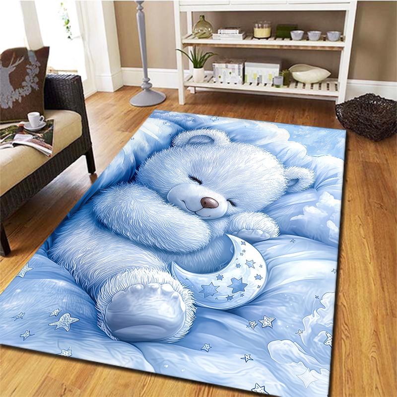 Blue cloud sleep animalPattern Square Carpet,Area Rug,Carpet Rug for Living Room Bedroom Sofa Playroom Decor,Non-slip Floor Mat,Holiday Birthday Gifts