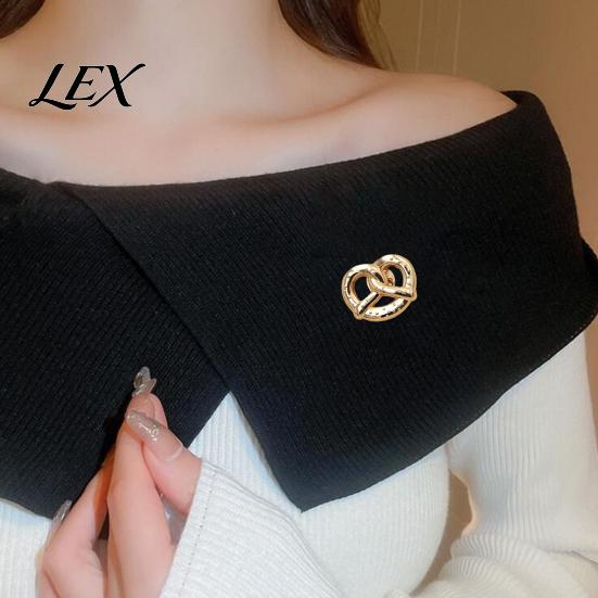 Alloy Clothing Accessories 1/2Pcs Golden Plated Pretzel Brooch, Mini Knotted Bread Lapel Pin for Retro Style Brooch Men Women, Decorative Clothes Bag