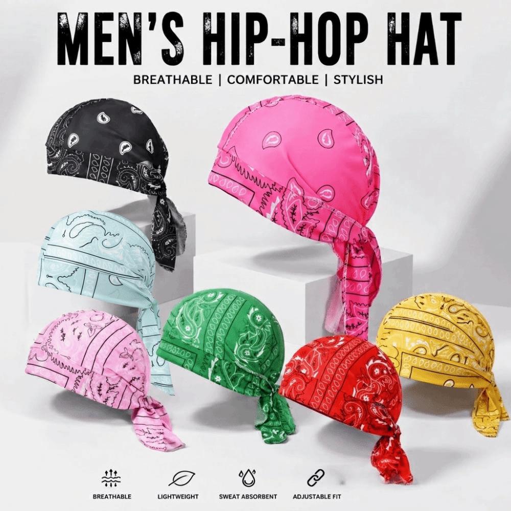 Cashew Print Cycling Headscarf Breathable Men's Pirate Hat Paisley Printed Headscarf  For Men Women