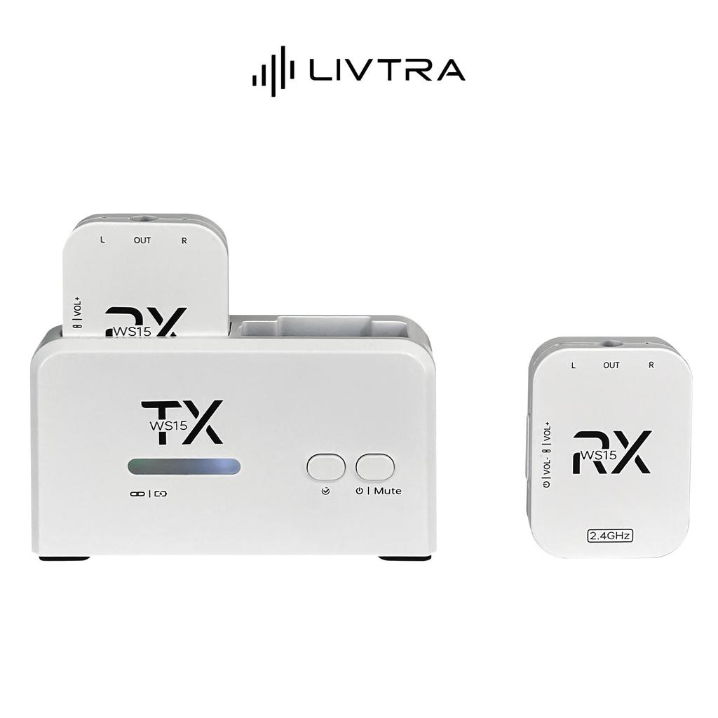 Livtra WS-15 Портативный беспроводной внутриканальный монитор с зарядным кейсом (Один к двум)