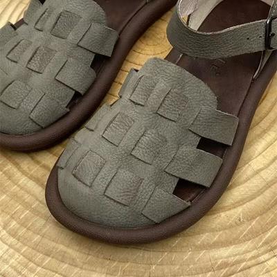 Модная женская летняя обувь на плоской подошве Модные сандалии из мягкой кожи Женские сандалии-гладиаторы Слипоны Женская пляжная обувь Zapatillas De Mujer