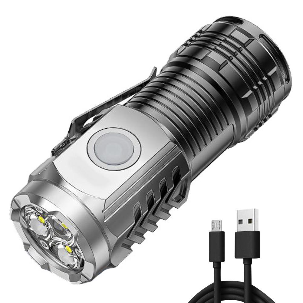 3 светодиодный компактный фонарик для кемпинга типа C/Micro USB с зарядкой, портативный фонарик, многофункциональный фонарик для аварийной рыбалки на открытом воздухе