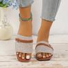 Women's Slippers Summer Fashion Square Toe Shoes Plus Size 43 Open Toe Flat Shoes for Women Outdoor Casual  Slides Ladies