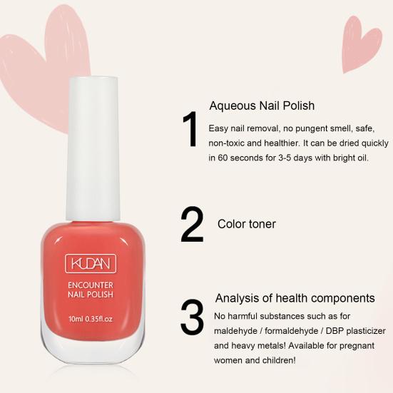 Изысканный лак для ногтей, не вызывающий раздражения, на водной основе, легко окрашивается