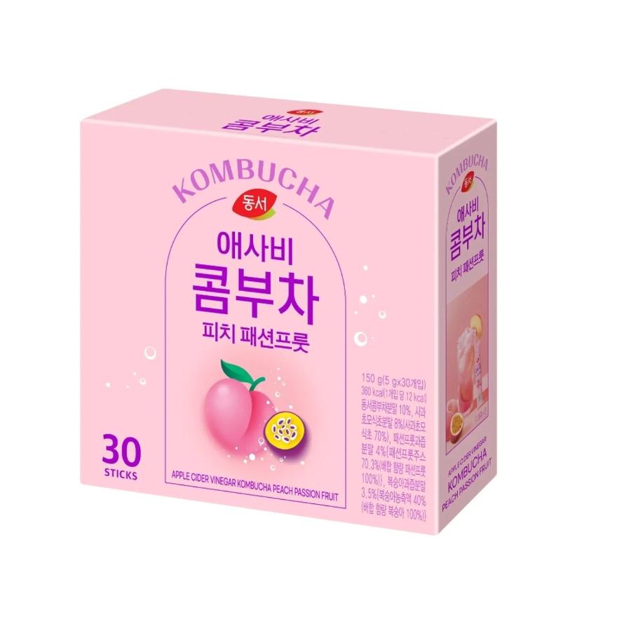 Dongsuh Яблочный уксус Комбуча Персик Маракуйя 150 г (30 палочек)