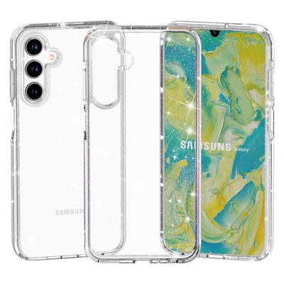 Чехол для Samsung Galaxy A16 5G/A16 4G TPU+PC Блестящий Прозрачный Чехол для Телефона