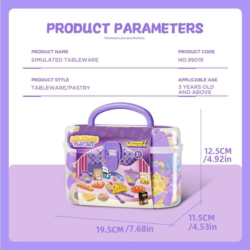 Tea Time Playset Simulated Kitchen Playset Table Snack Afternoon Tea Toy Set Cookware Accessories