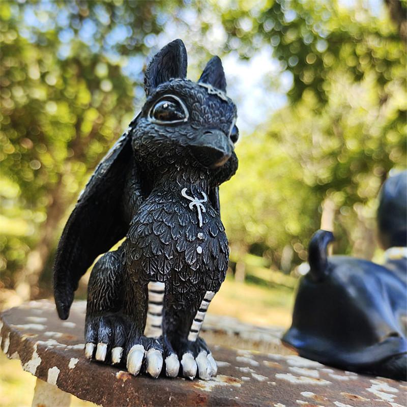 1pc Halloween Magic Black Dragon Snake Griffin Unicorn Mysterious Witches Statue Home