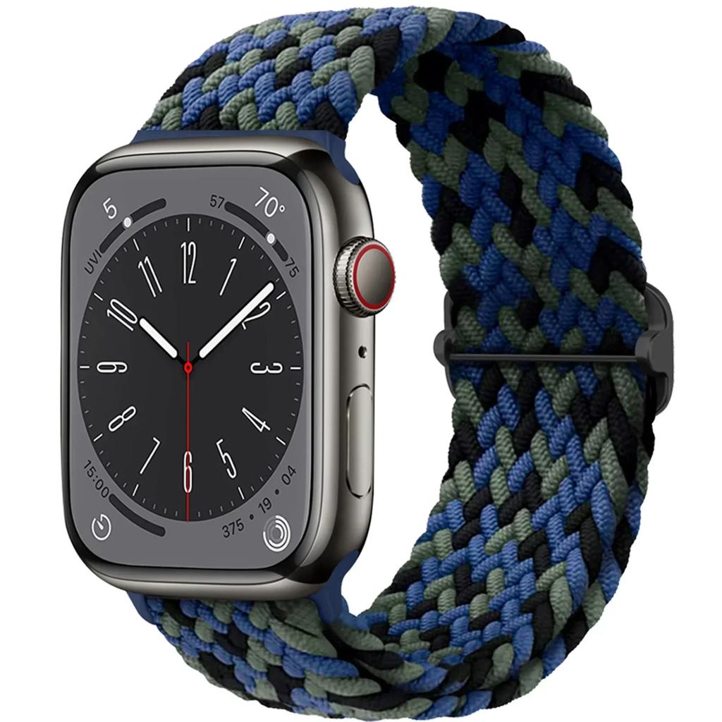 Нейлоновый ремешок для Apple Watch Ultra 2 49 мм 40 мм 44 мм 41 мм 38 45 мм Эластичный плетеный браслет-петля для iWatch Series 9 8 7 6 SE 5 4