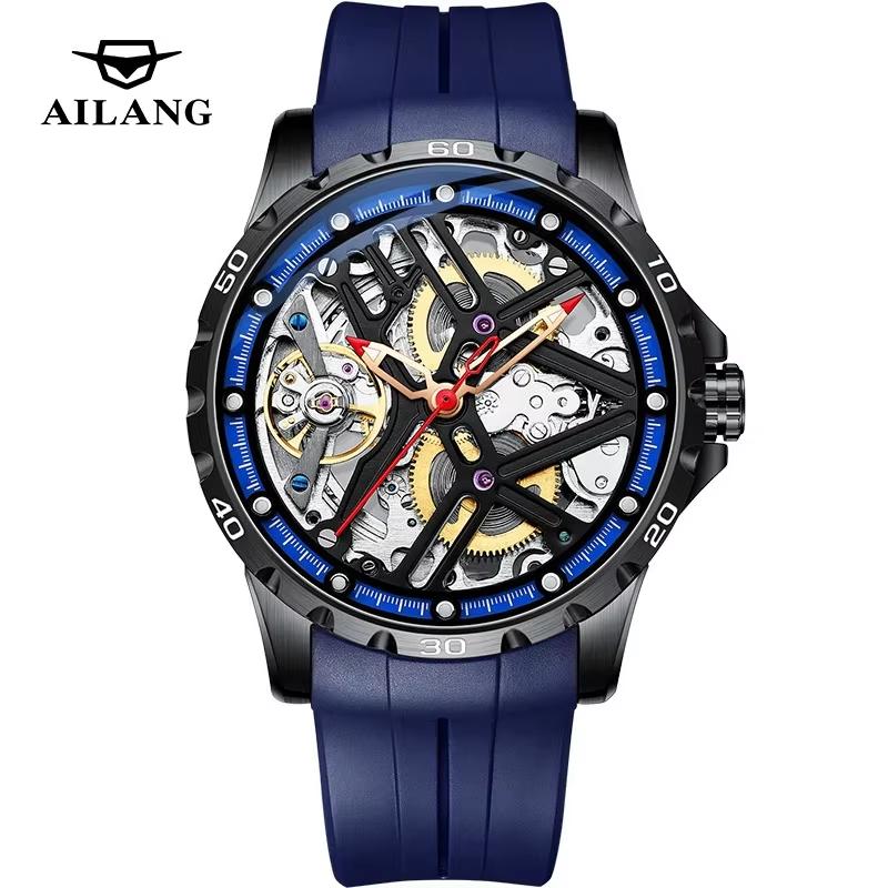 high-end brand AILANG Fashion Skeleton Mechanical Watches Automatic Watch Waterproof Hollow Tourbillon Wristwatch orologio uomo