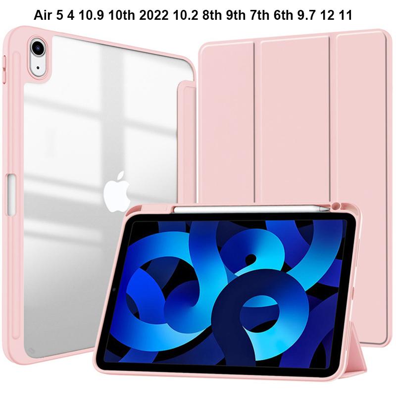 Smart Leather Case for IPad Air 5 4 10.9 Case 10th 2022 10.2 8th 9th 7th 9.7 Generation Silicon Cover for IPad 12 Pro 11 Mini 6 4 3 2 Shockproof Case