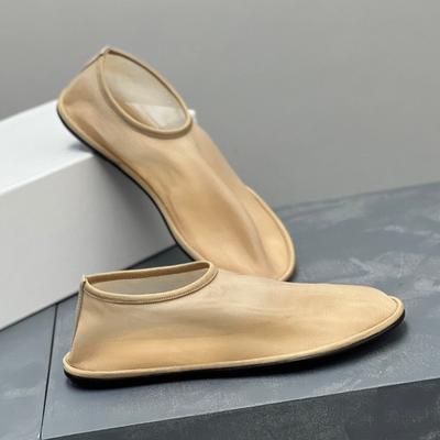 Кружевные сетчатые балетки женские с круглым носком высокие летние лоферы женские дышащие балетки из воздушной сетки прозрачные мокасины большой размер 43