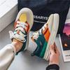 Fashion Men's Color Blocked Casual Canvas Shoes 2025 Spring Fashion Trend Versatile Sports Sheos Thick Soled Comfortable Chunky Sneakers