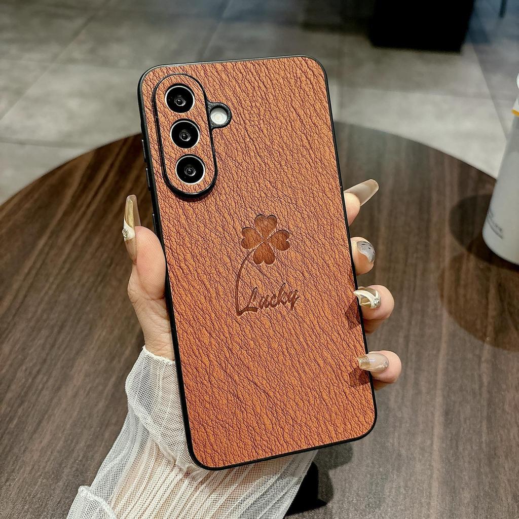 Сверхтонкий защитный чехол Samsung A56/S25 Ultra S24 с рисунком четырехлистника
