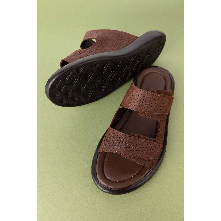 Мужские повседневные летние тапочки из натуральной кожи