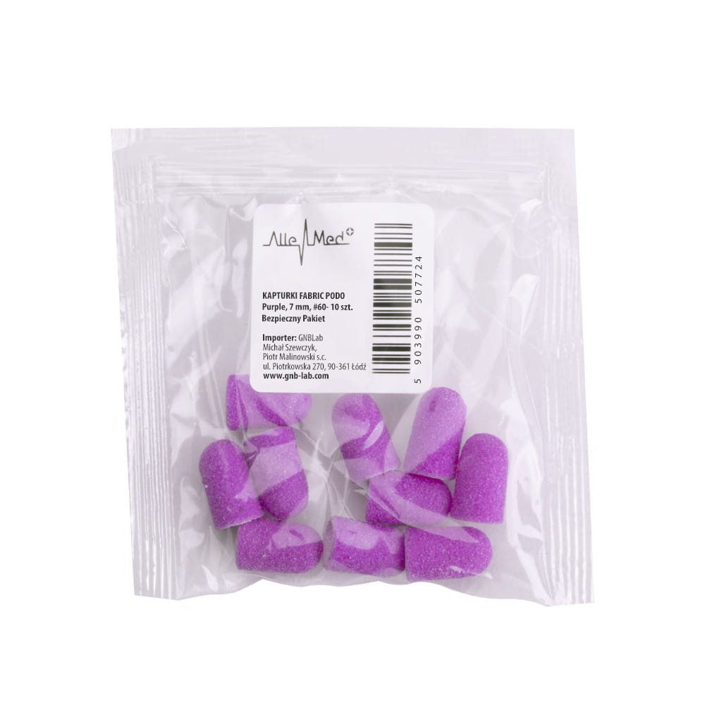 Kapturki Do Pedicure 7 Mm Gradacja 60 10 Szt Fabric Podo Allemed Fioletowy Purple