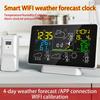WIFI Smart Weather Clock 4 Day Weather Forecast Weather Station Wireless Temperature Humidity Instrument Auto Calibration