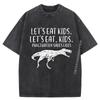 Lets Eat Kids Punctuation Saves Lives Dino Funny Teacher Men White Graphic Tee Mens Vintage Washed Tshirt Punk Style