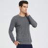 Hengyuanxiang Men's Fine Spun Pure Cashmere Round Neck Thin Sweater