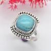 Натуральное кольцо с драгоценным камнем Ларимар, стерлинговое серебро 925 пробы, ювелирные изделия, рождественская распродажа