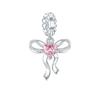 925 Silver Charms Colorful Bow Set Earrings Ring Beads Pendant for Women Bracelets Necklaces DIY Jewelry Gift