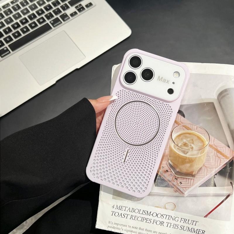 Honeycomb Heat Dissipation Magnetic Phone Case IPhone 15 16 17 18 Pro Max Full Body Shockproof Breathable Cover