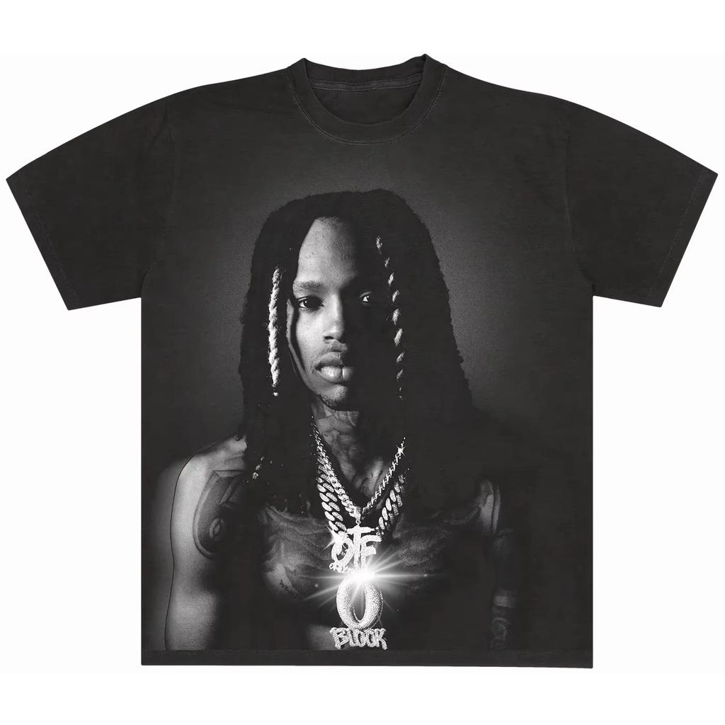 King Von Top of The World Tee Black Unisex High-end Luxury Classic Y2k Short Sleeves Classic Couples Daily Wear Cool Top