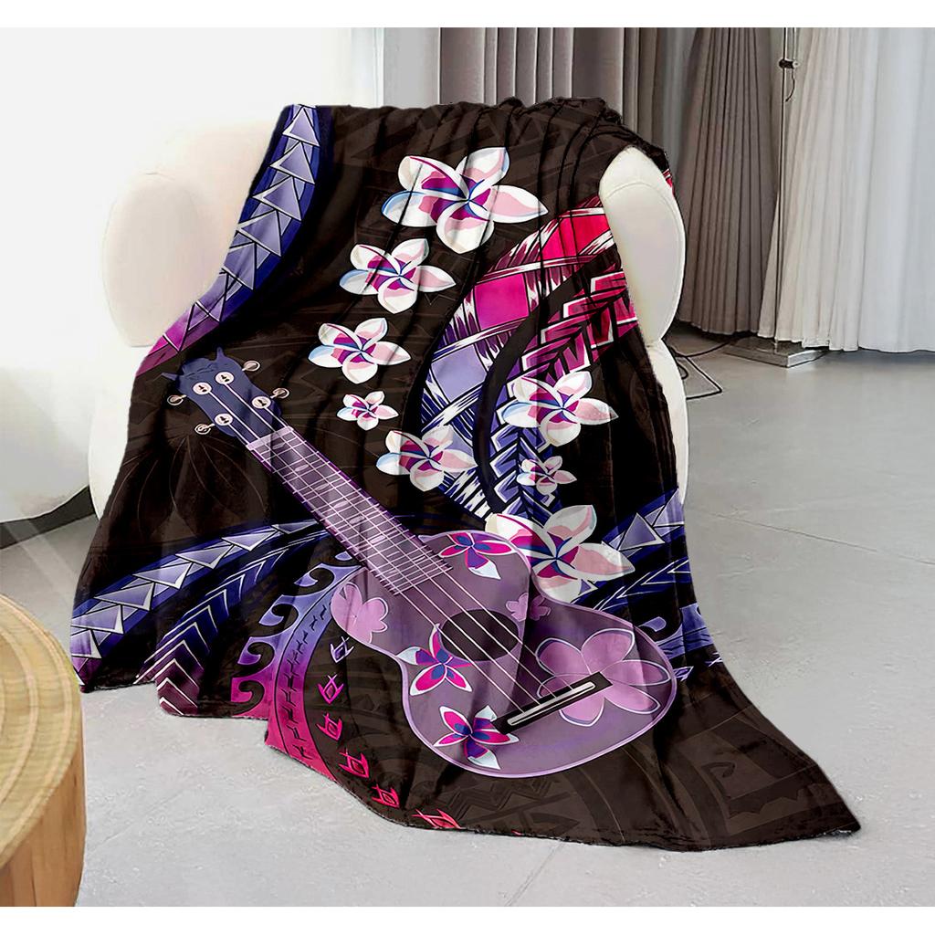 Tropical Hawaiian Hibiscus Pattern Blanket Sofa Bed Travel Camping Living Room Office Conditioning Blanket for All Seasons Gifts