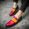 Fashion Colorful Loafers Men's Luxury Party Shoes Prom Dress Dancing Leather Loafers Slip-on Driving Pea Shoes Plus Size 38-48