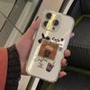 Модный Прозрачный Чехол для iPhone в Кофейном Стиле: Защита от падений, Мягкая посадка для iPhone 12-17, Совместим с Apple 15 Pro Max