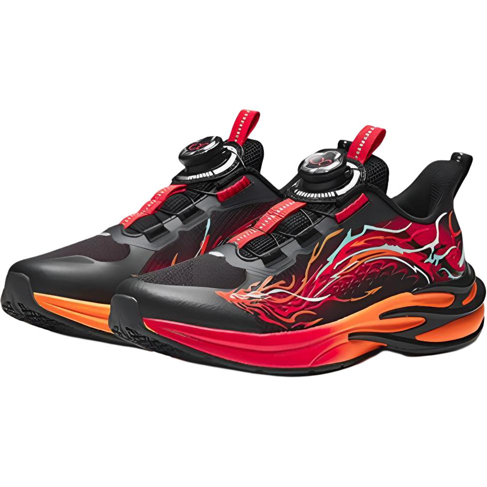 Anta Kids Sports Running Shoes Men Shoes Black Hot-Red 312515524R-5