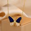 Чувствительное к температуре, меняющее цвет магнитное ожерелье в виде бабочки, литературная легкая роскошная цепочка на ключицу
