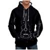 Модный свободный мужской и женский свитер с капюшоном с длинным рукавом и принтом