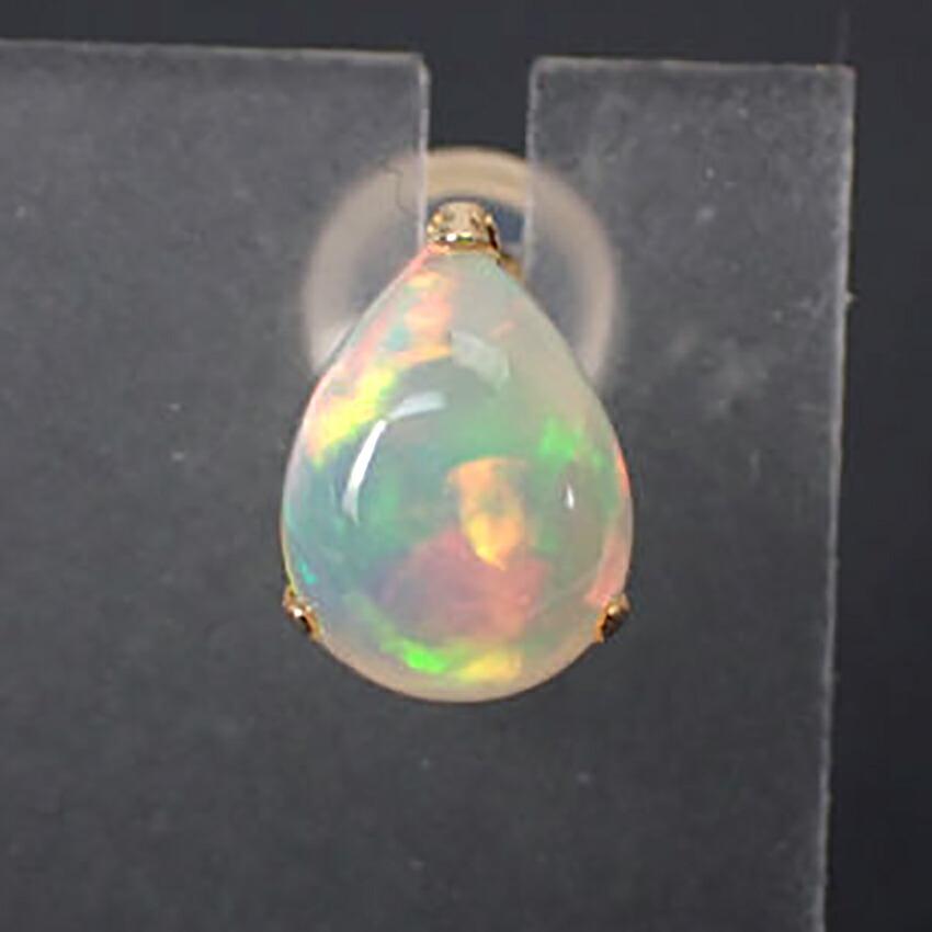 [New] K18 Pear Shape Opal Earrings [i11-7]
