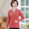 Новый китайский весенний вязаный свитер для мамы, женский повседневный, для женщин среднего и пожилого возраста, весенне-осенние топы и одежда с длинным рукавом
