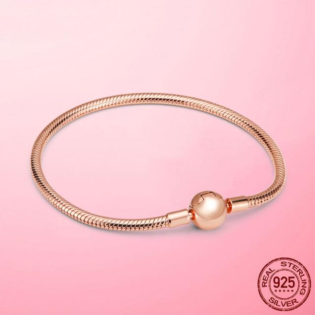 Браслет-цепочка из стерлингового серебра 925 пробы с сердцем и змеей для женщин, бесконечный узел, застежка в виде цветка ромашки, женский браслет, женские ювелирные изделия